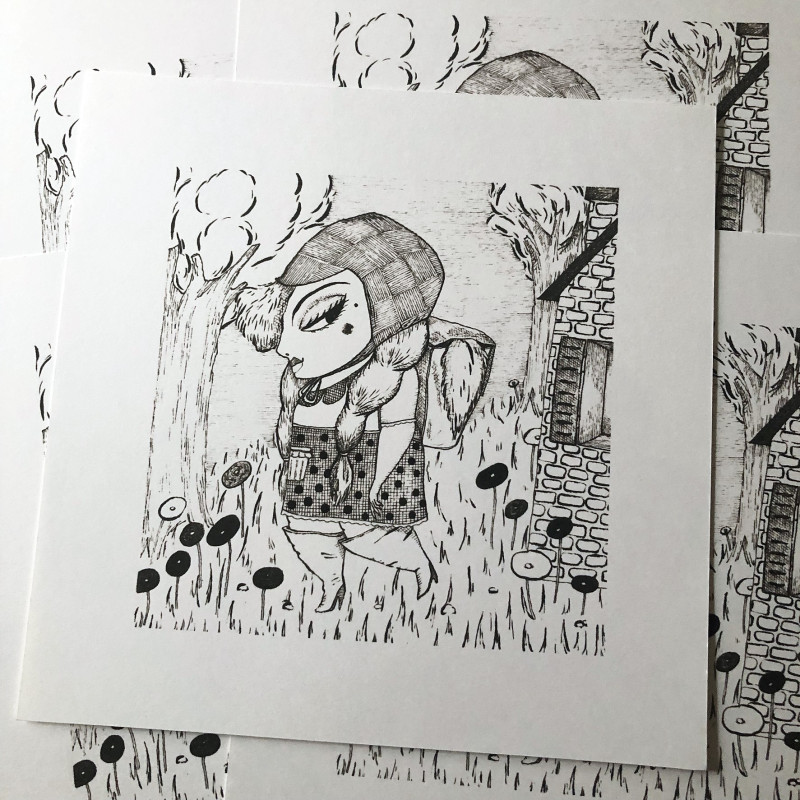 La chasseuse ou La véritable fin du loup/ Impression d'art par Ema Dée - Image principale