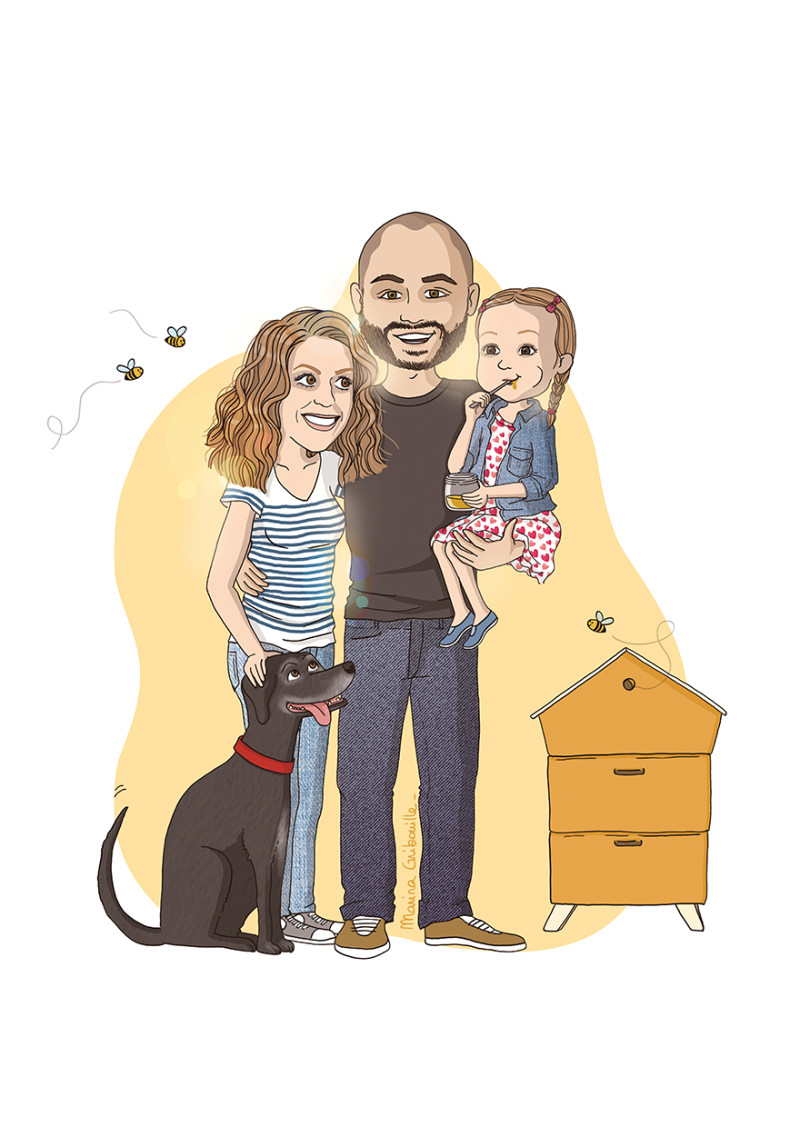 Illustration de Famille personnalisée (2 à 5 personnes) par Gri Marina - Miniature 4