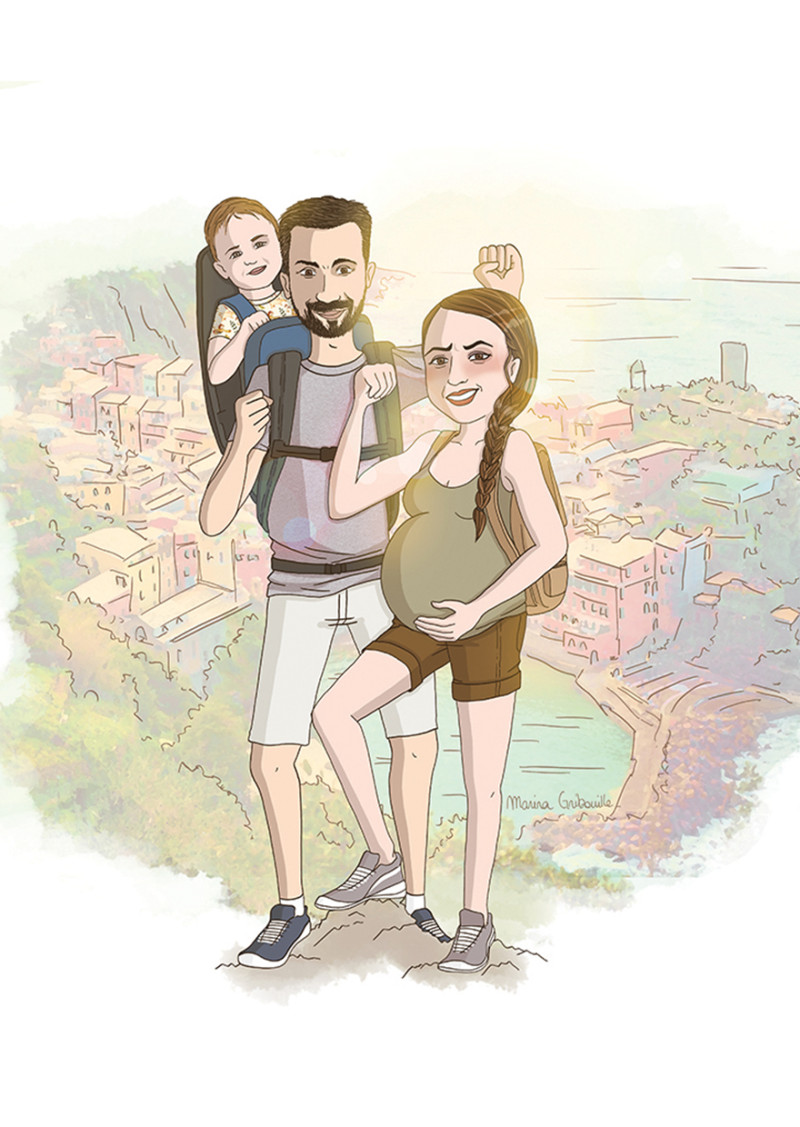 Illustration de Famille personnalisée (2 à 5 personnes) par Gri Marina - Miniature 2