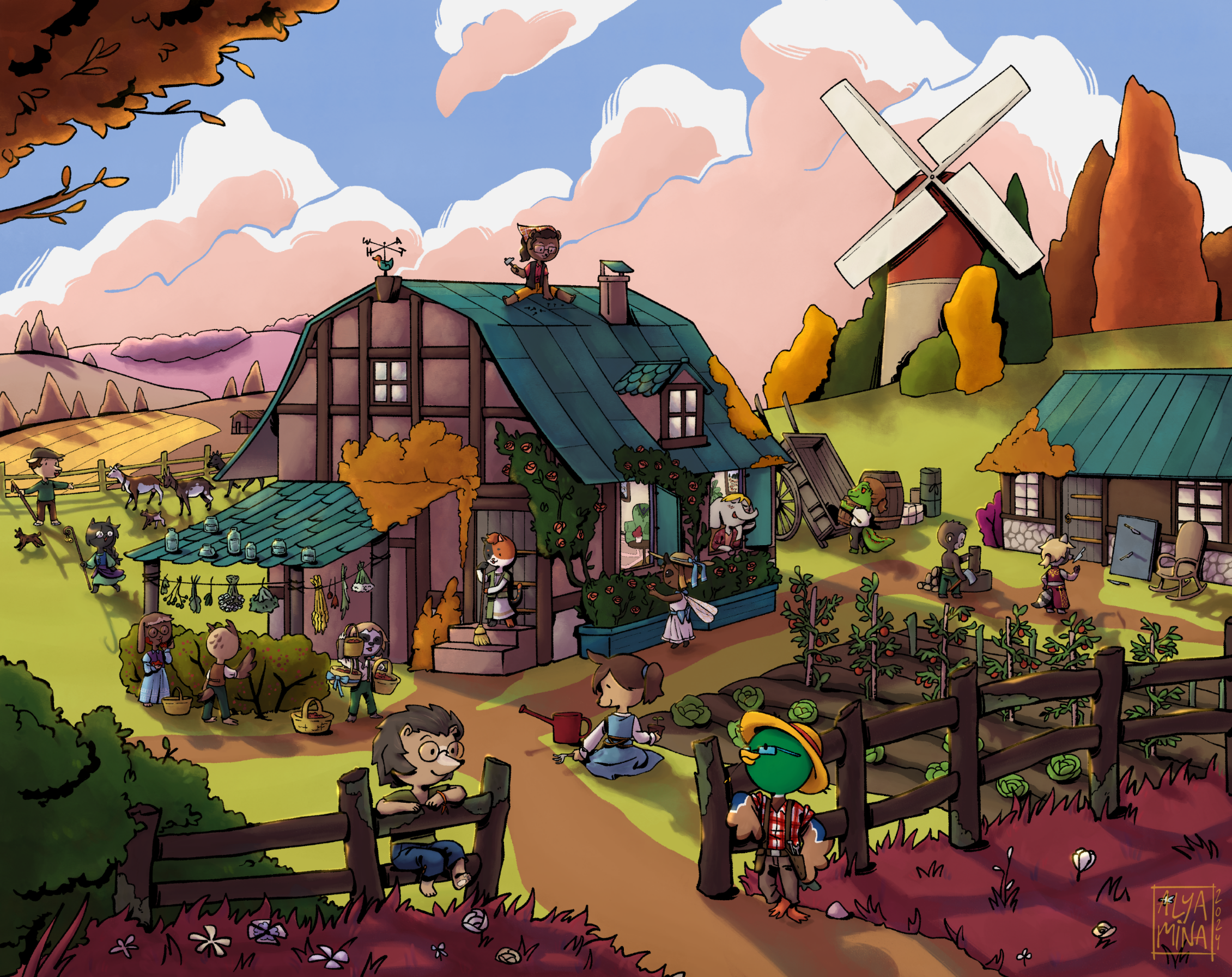 La Ferme - Alyamina - illustrateur