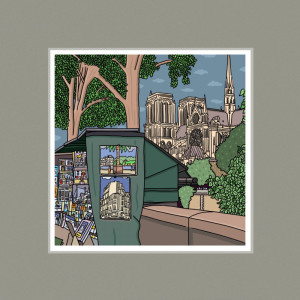 Bouquiniste et Notre-Dame -  - Produit créatif