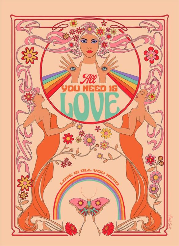 Affiche "All you need is love" - astrid cornet - illustrateurs/rices