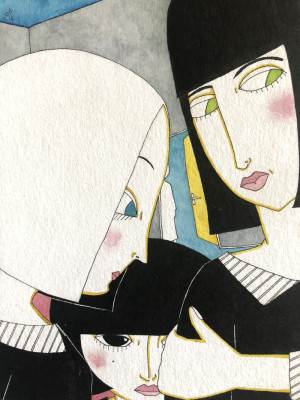 Entre nos murs/ Feutre fin, Encre aquarelle et feutre pinceau -  - Produit créatif