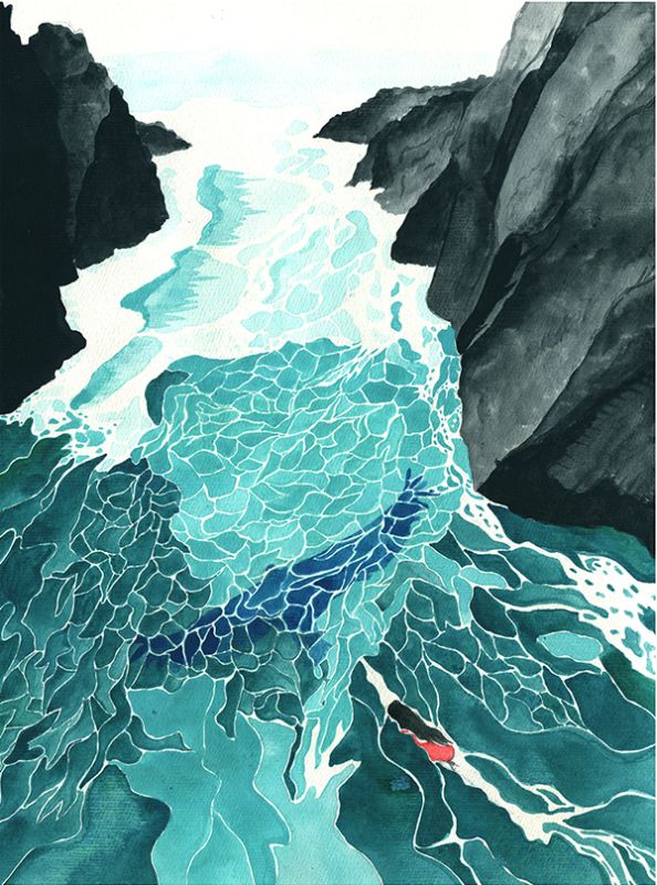 Avec un oiseau - lili wood - illustrateurs/rices