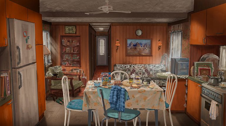 "Les 7 Vies de Léa" / décor Mobilhome - cuisine - maïté goblet - illustrateurs/rices