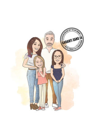 Illustration de Famille personnalisée (2 à 5 personnes) -  - Produit créatif
